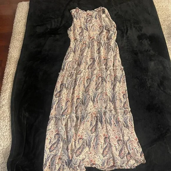 Indigo Rose Paisley Tiered Boho Maxi Dress 2X Plus - Picture 12 of 13